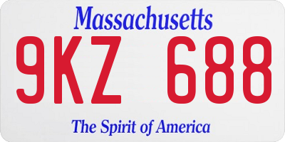 MA license plate 9KZ688