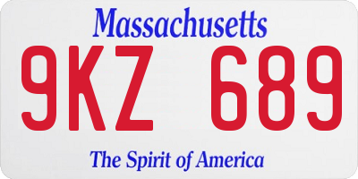 MA license plate 9KZ689