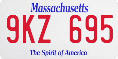 MA license plate 9KZ695