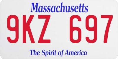 MA license plate 9KZ697