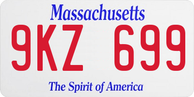 MA license plate 9KZ699