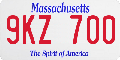 MA license plate 9KZ700