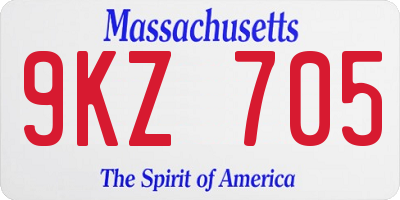 MA license plate 9KZ705