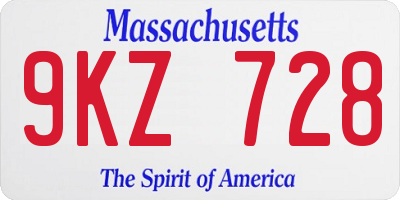MA license plate 9KZ728