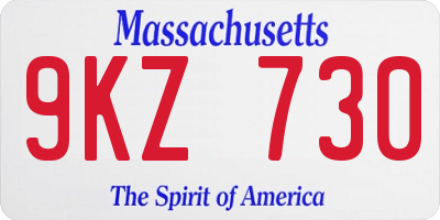 MA license plate 9KZ730