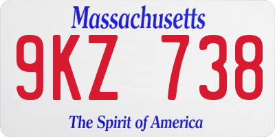 MA license plate 9KZ738