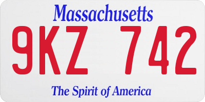 MA license plate 9KZ742