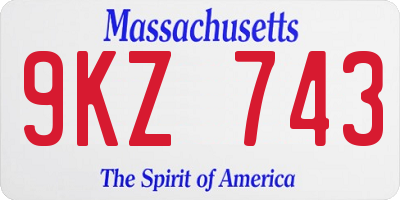 MA license plate 9KZ743