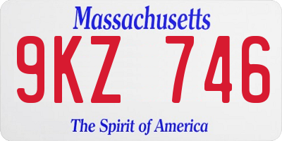 MA license plate 9KZ746