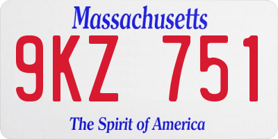 MA license plate 9KZ751