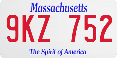 MA license plate 9KZ752