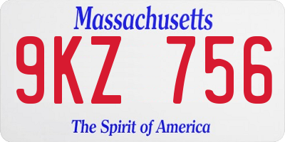 MA license plate 9KZ756