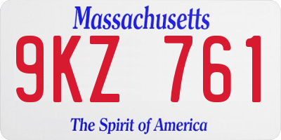 MA license plate 9KZ761