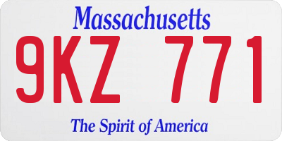 MA license plate 9KZ771