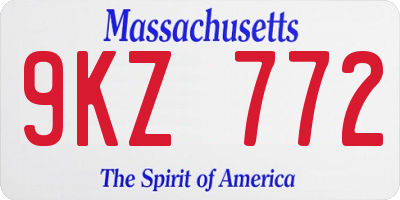 MA license plate 9KZ772