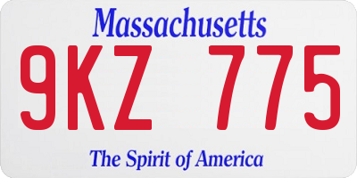 MA license plate 9KZ775