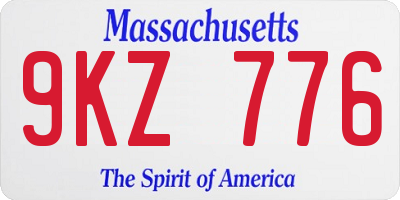 MA license plate 9KZ776