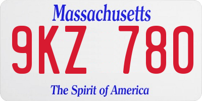 MA license plate 9KZ780