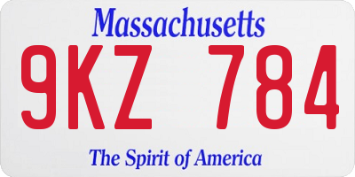 MA license plate 9KZ784