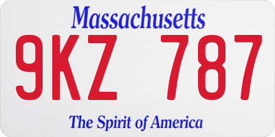 MA license plate 9KZ787