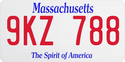 MA license plate 9KZ788