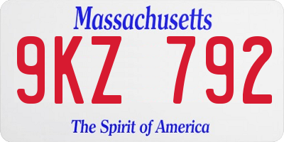 MA license plate 9KZ792