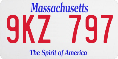 MA license plate 9KZ797
