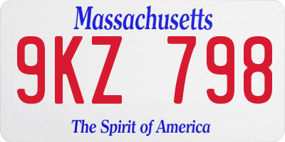 MA license plate 9KZ798