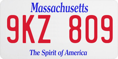 MA license plate 9KZ809