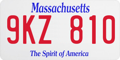 MA license plate 9KZ810