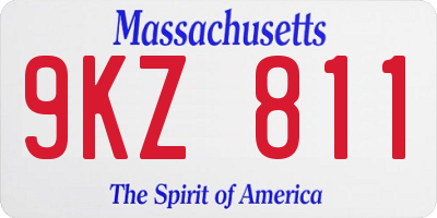 MA license plate 9KZ811