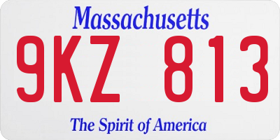 MA license plate 9KZ813
