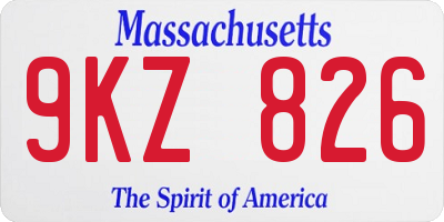 MA license plate 9KZ826