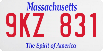 MA license plate 9KZ831