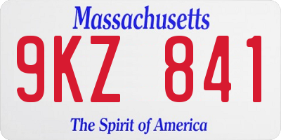 MA license plate 9KZ841
