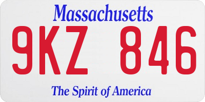 MA license plate 9KZ846