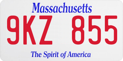 MA license plate 9KZ855