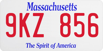 MA license plate 9KZ856