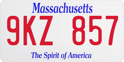 MA license plate 9KZ857
