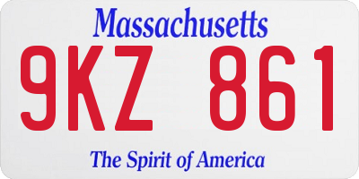 MA license plate 9KZ861