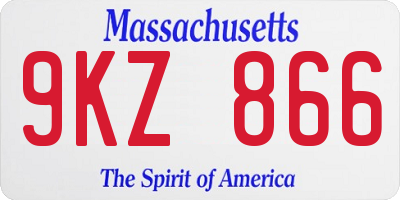 MA license plate 9KZ866