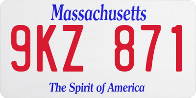 MA license plate 9KZ871