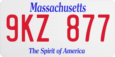 MA license plate 9KZ877