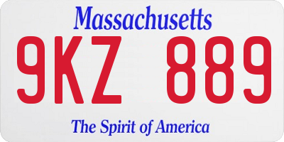 MA license plate 9KZ889
