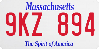 MA license plate 9KZ894
