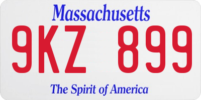 MA license plate 9KZ899