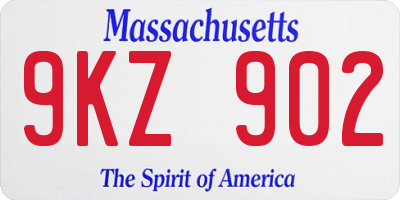 MA license plate 9KZ902