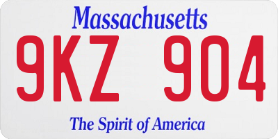 MA license plate 9KZ904