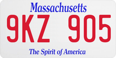 MA license plate 9KZ905