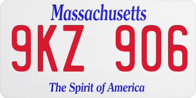 MA license plate 9KZ906